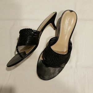 VIA SPIGA Black slip on All Leather Sandals